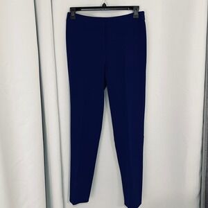Kasper Womens Cobolt Blue Slim Leg Dress Pants 6 Crepe Stretch Trousers Office